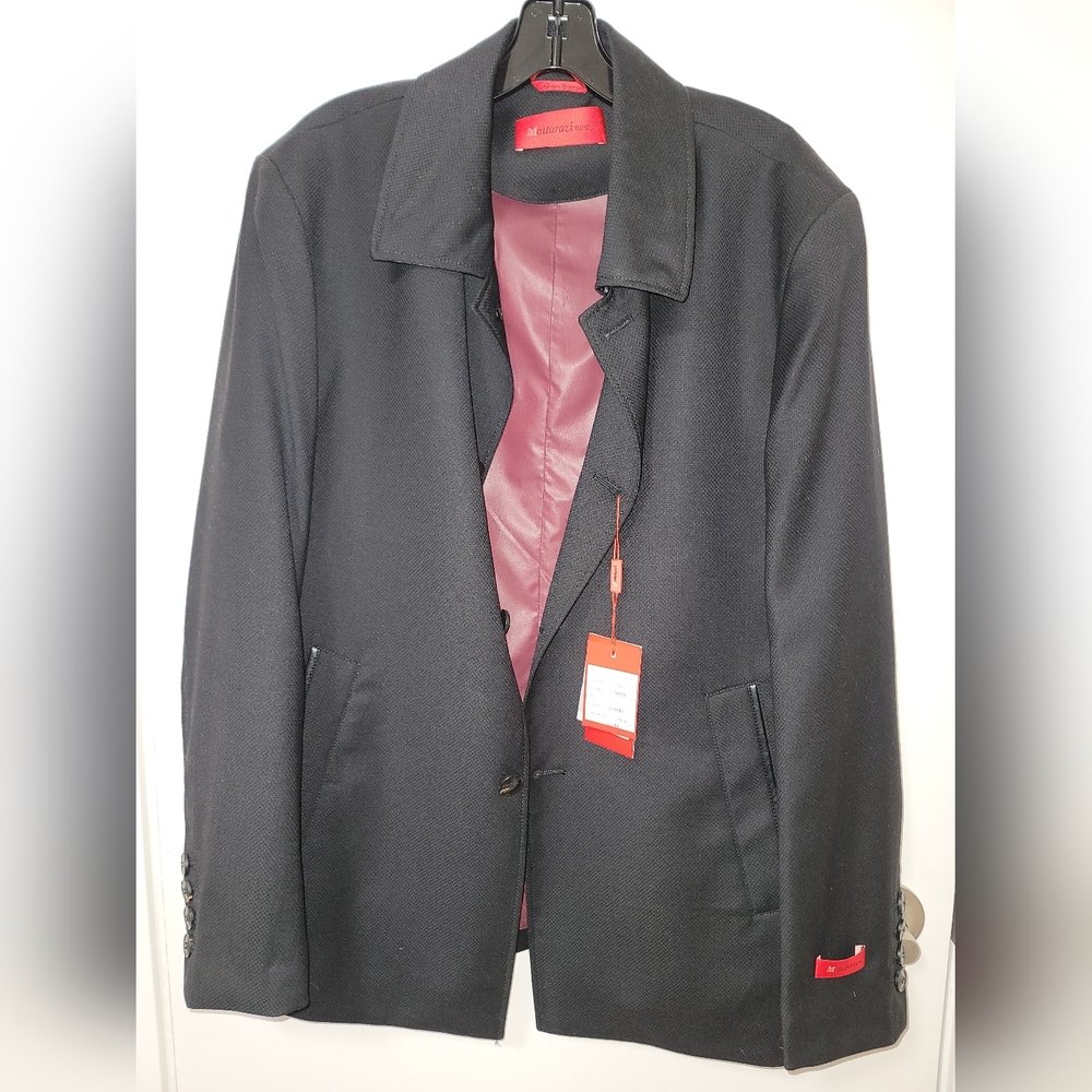Mattarazi Uomo Black 4-Button Casual Coat - 100% Wool